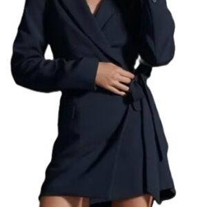 Anthropologie Navy Wrap Maxi Dress